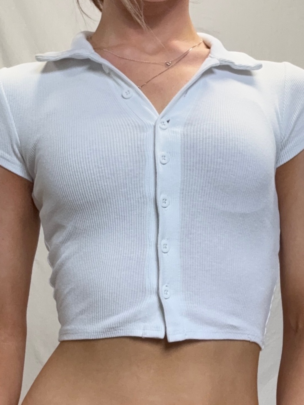 Tillys white cropped button-up